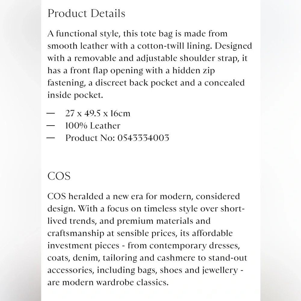 COS Black Leather Interior Bag - Picture 11 of 12